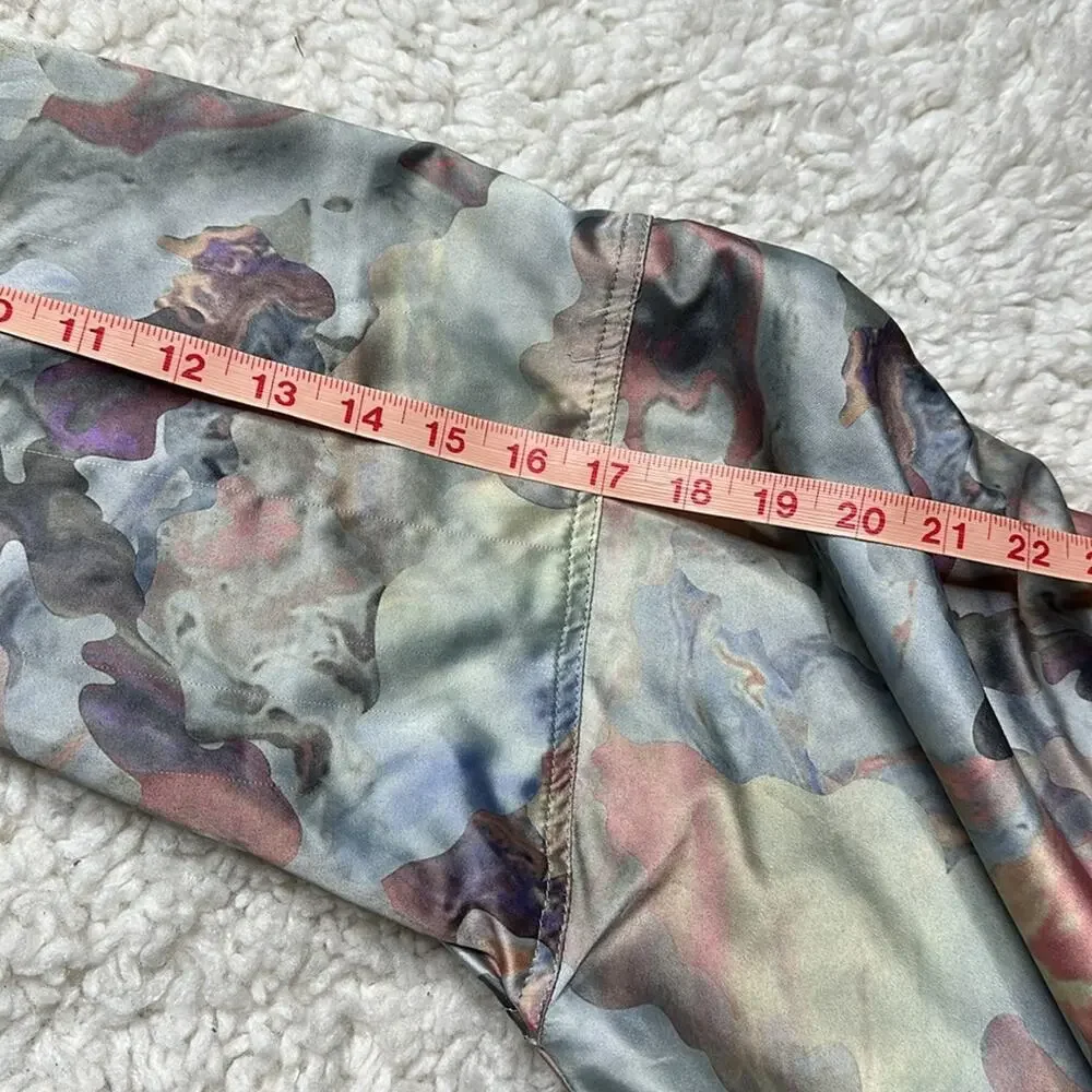 ADIDAS Originals Pastel Camo Watercolor Satin Hoodie Multicolor Pullover